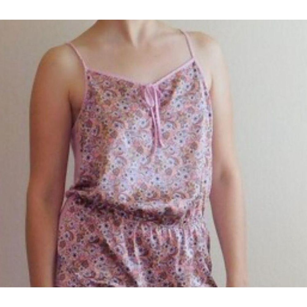 Victorias Secret Pink Intimate Satin floral Short Romper S Med Lingerie Playsuit